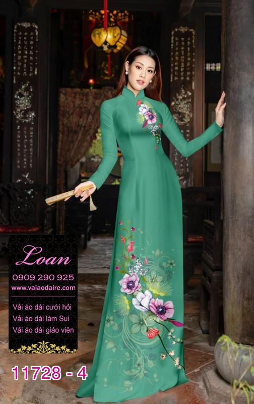 Vải áo dài hoa 3D