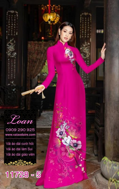 Vải áo dài hoa 3D