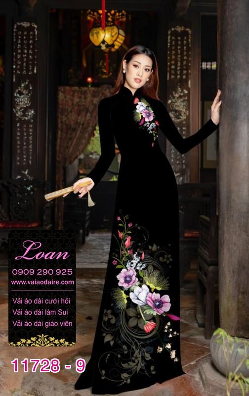 Vải áo dài hoa 3D