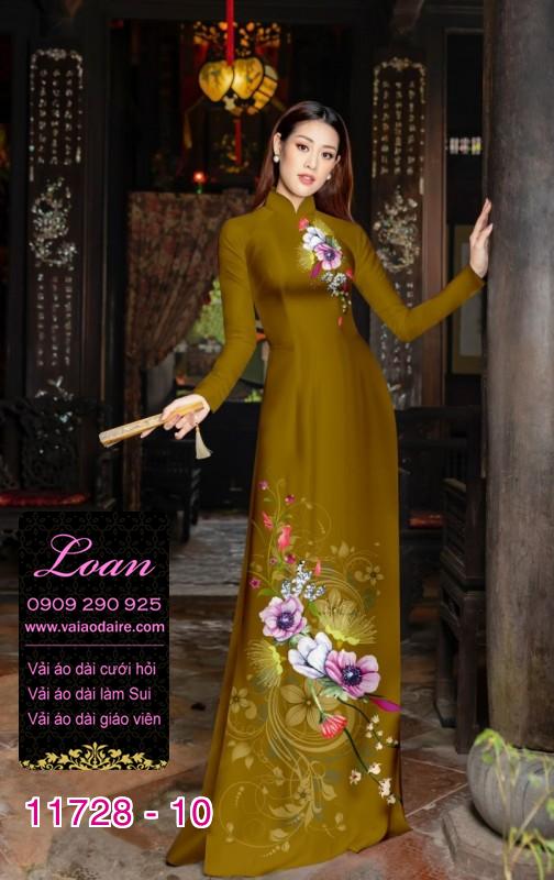 Vải áo dài hoa 3D
