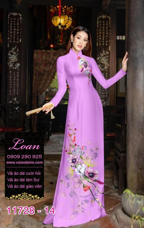 Vải áo dài hoa 3D