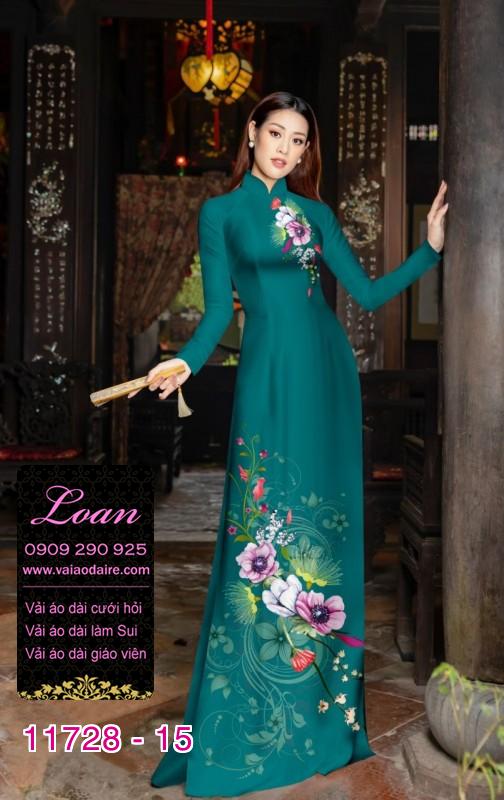 Vải áo dài hoa 3D