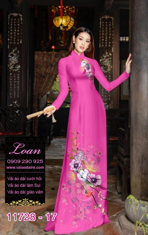Vải áo dài hoa 3D