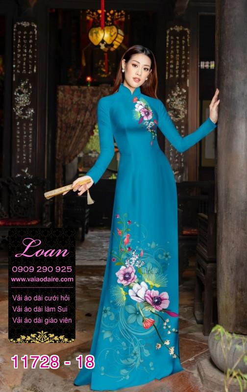 Vải áo dài hoa 3D