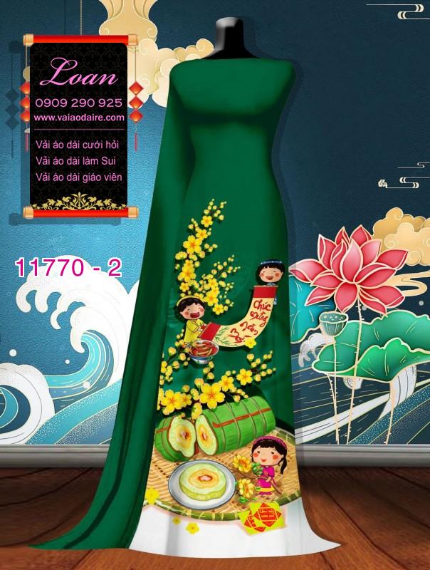 Vải áo dài tết hoa mai