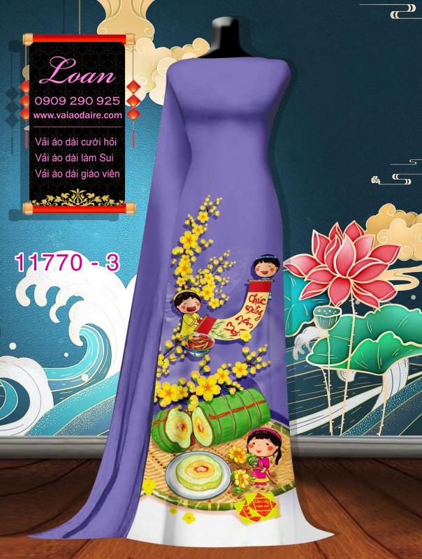 Vải áo dài tết hoa mai