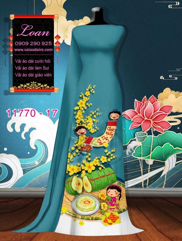 Vải áo dài tết hoa mai