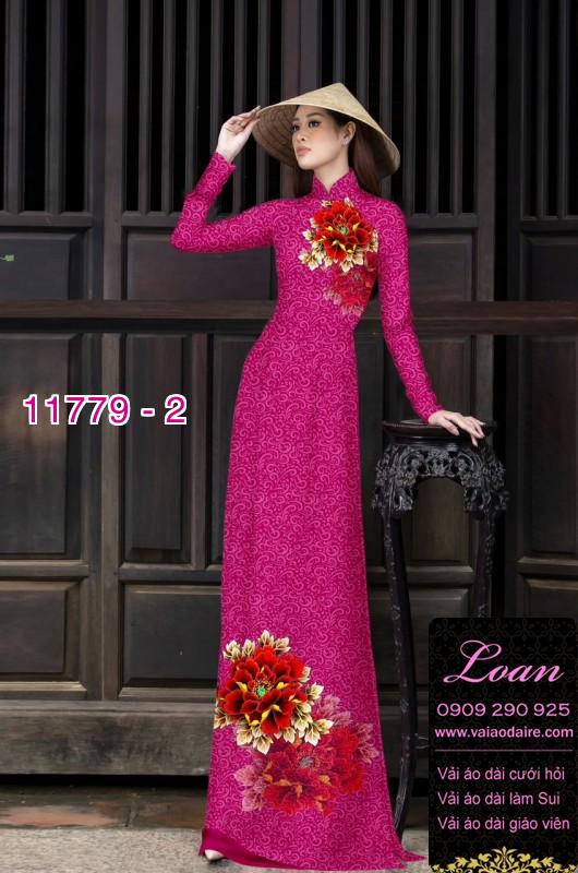 Vải áo dài hoa mẫu đơn