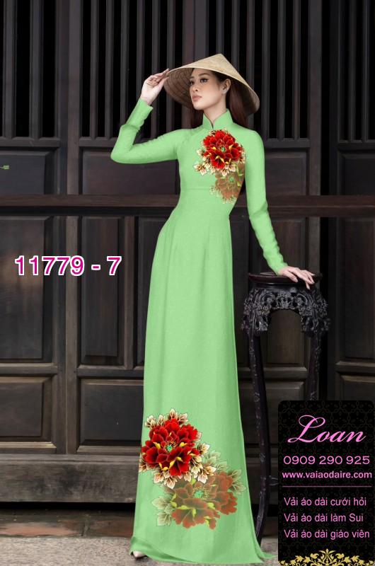 Vải áo dài hoa mẫu đơn