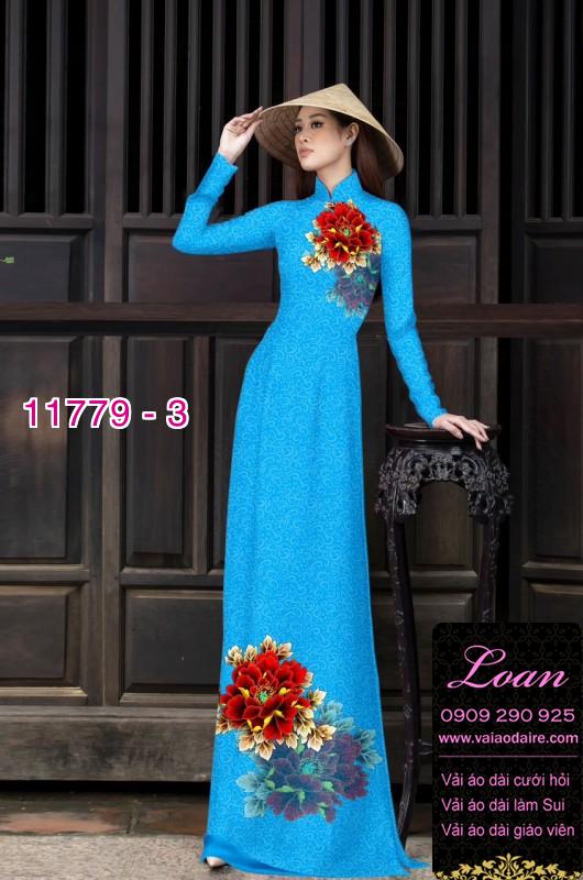 Vải áo dài hoa mẫu đơn
