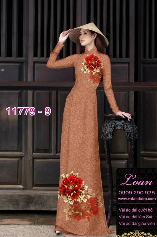Vải áo dài hoa mẫu đơn