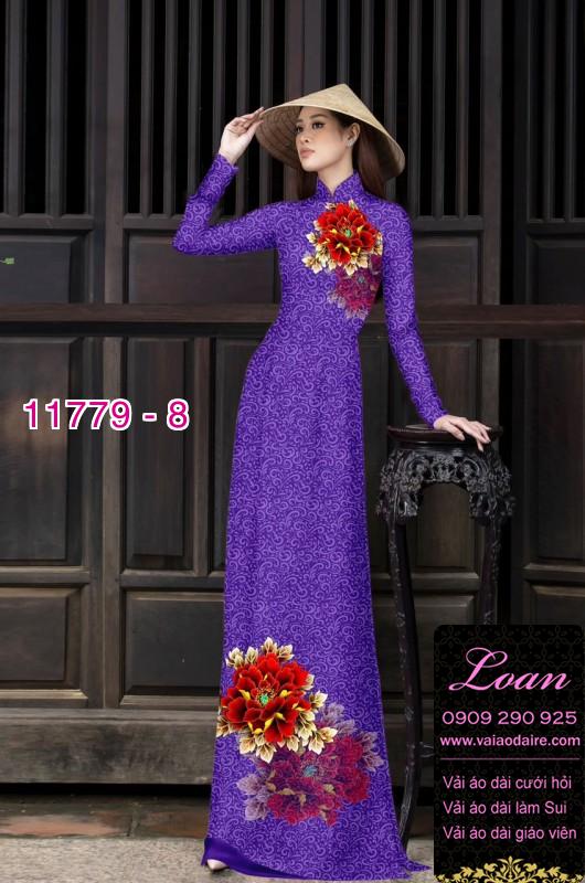 Vải áo dài hoa mẫu đơn