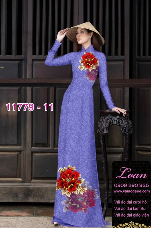 Vải áo dài hoa mẫu đơn