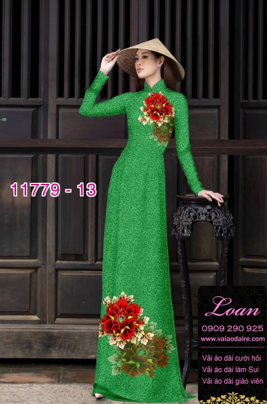 Vải áo dài hoa mẫu đơn
