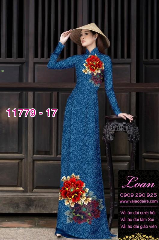Vải áo dài hoa mẫu đơn