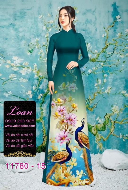 Vải áo dài chim công