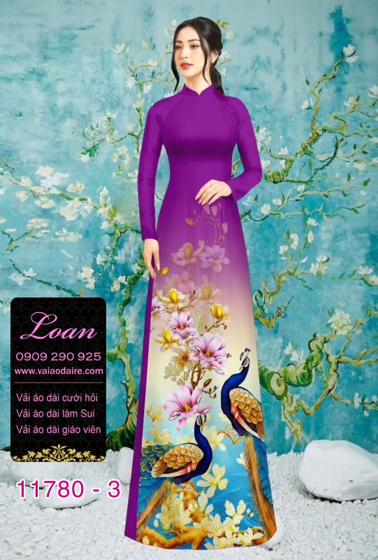 Vải áo dài chim công