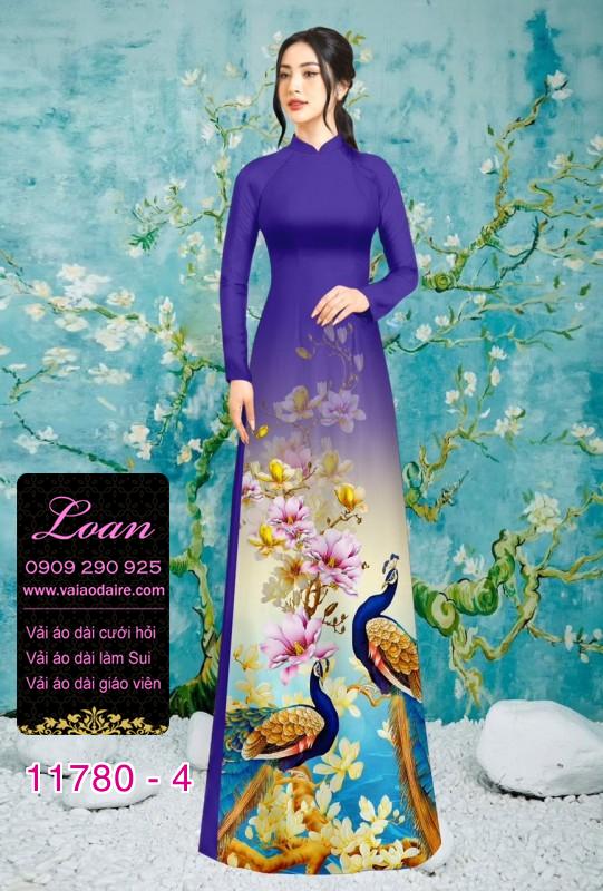 Vải áo dài chim công