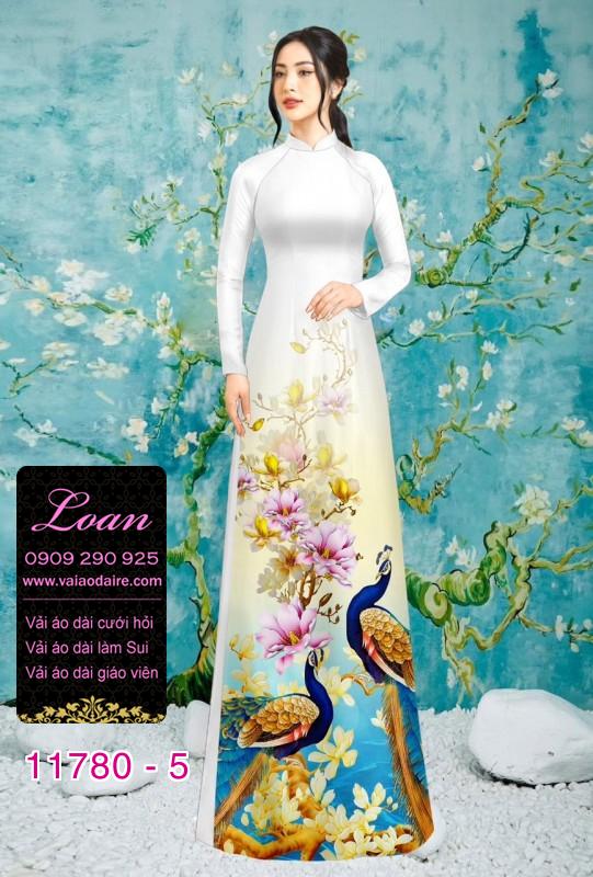 Vải áo dài chim công
