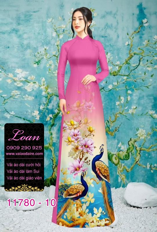 Vải áo dài chim công