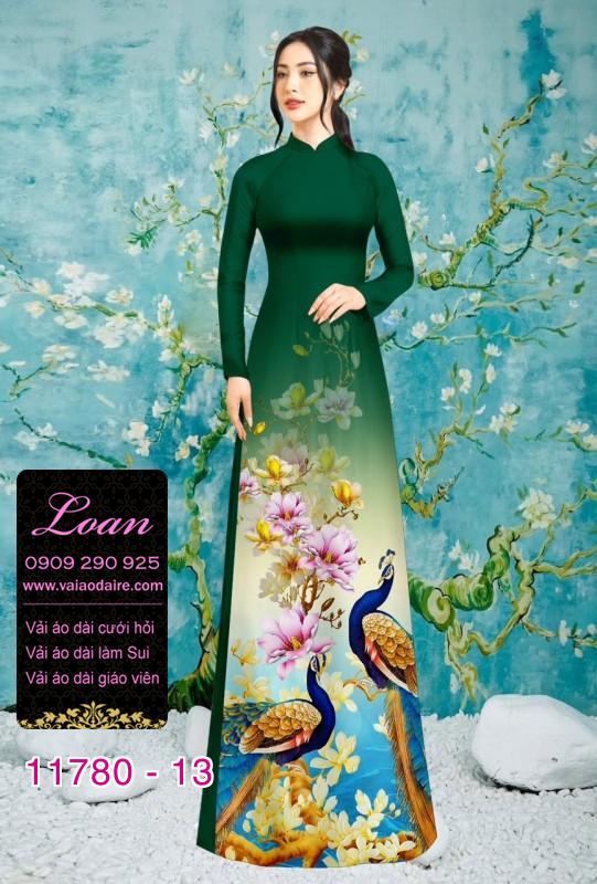 Vải áo dài chim công