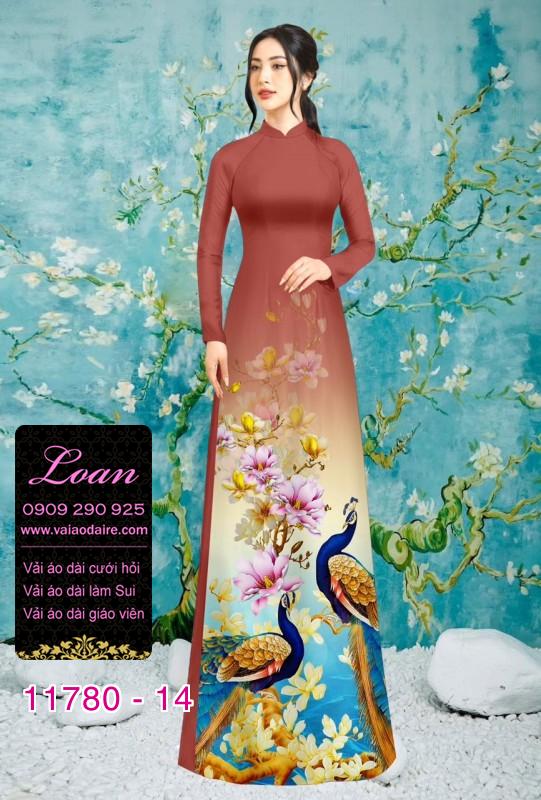 Vải áo dài chim công