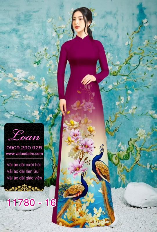 Vải áo dài chim công