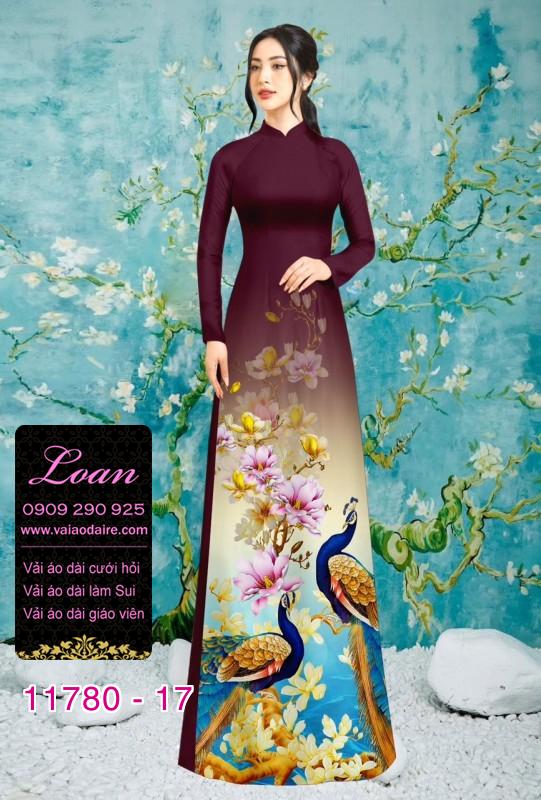 Vải áo dài chim công