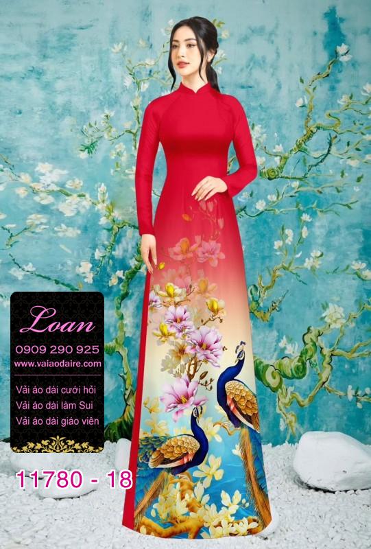 Vải áo dài chim công