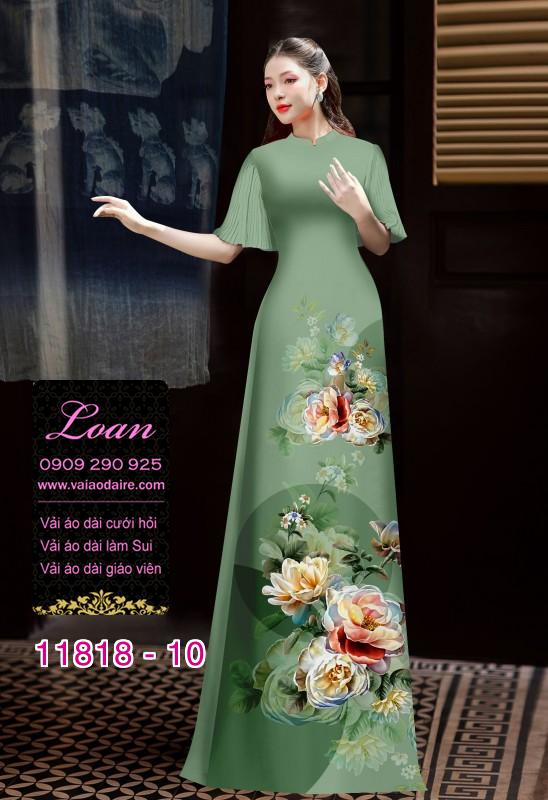 Vải áo dài in 3D hoa hồng Vải áo dài in 3D hoa hồng