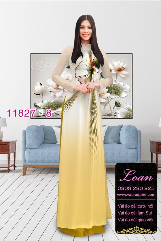 Vải áo dài in hoa 3D