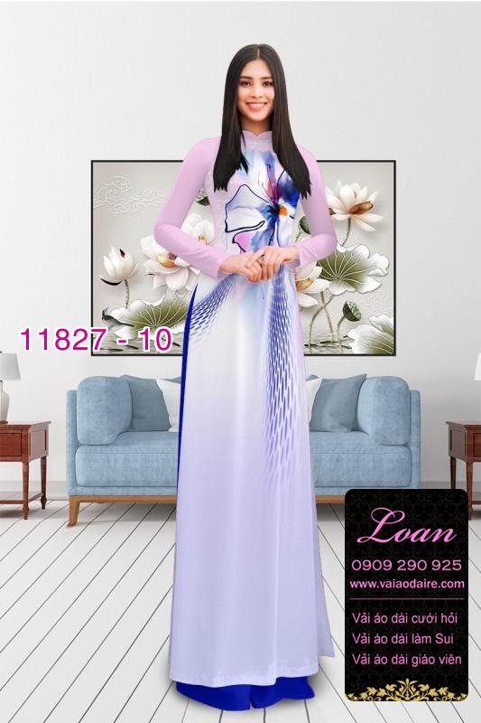 Vải áo dài in hoa 3D