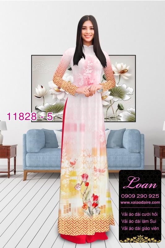 Vải áo dài in hoa 3D
