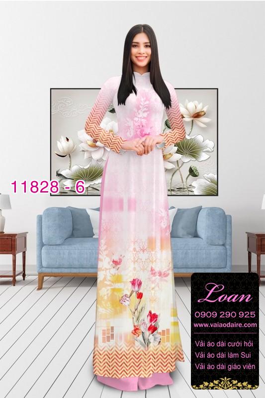 Vải áo dài in hoa 3D