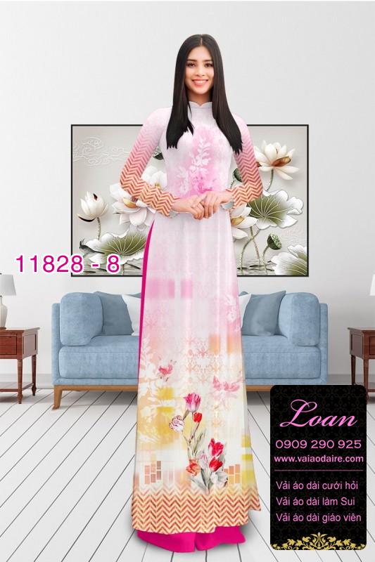 Vải áo dài in hoa 3D