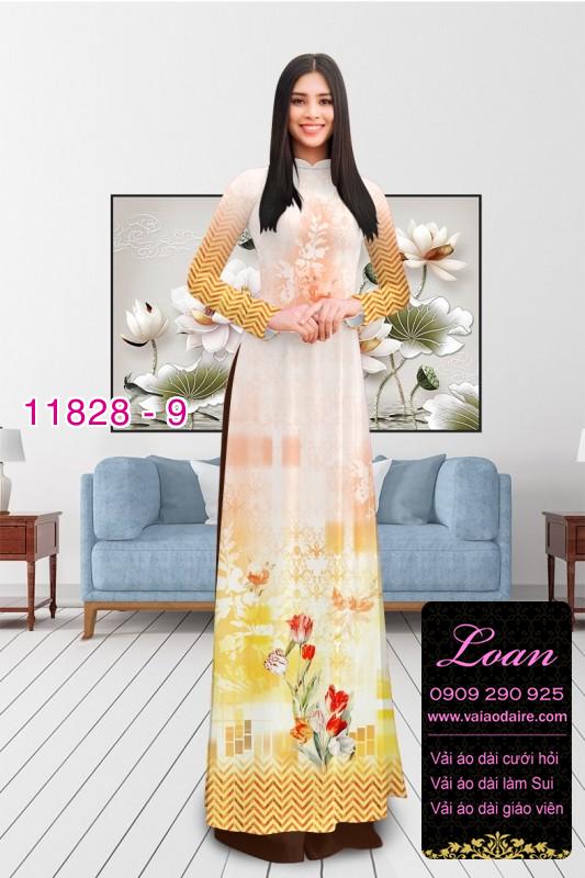 Vải áo dài in hoa 3D