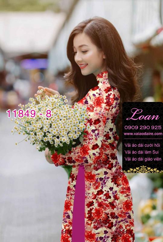 Vải áo dài hoa nhí