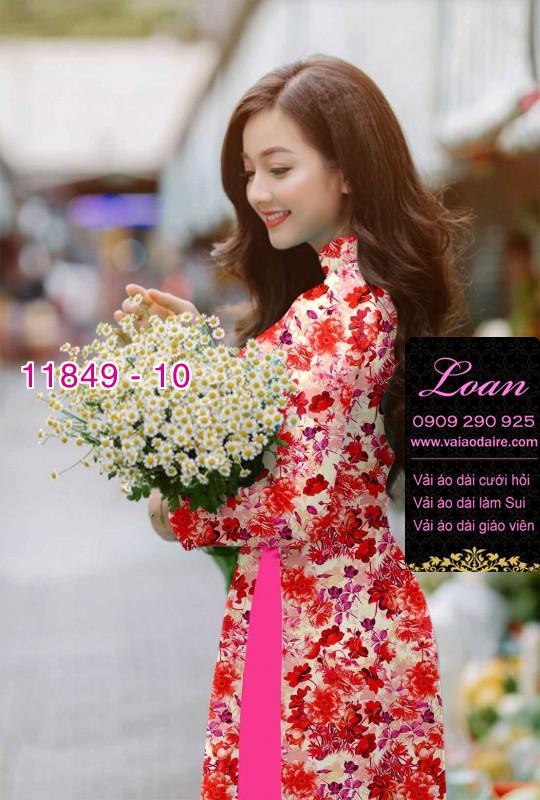 Vải áo dài hoa nhí