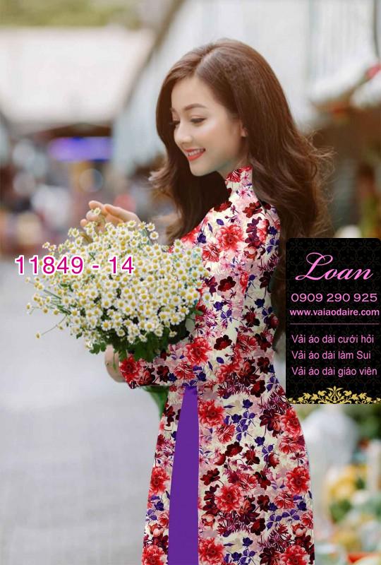 Vải áo dài hoa nhí