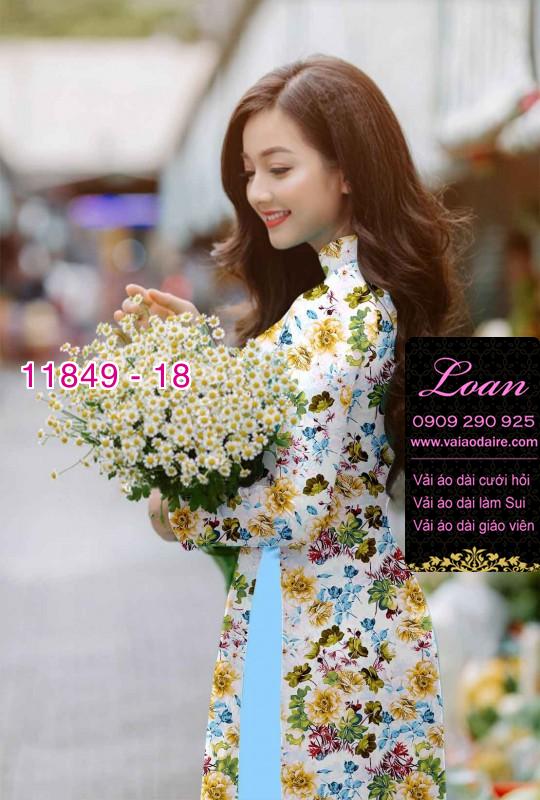 Vải áo dài hoa nhí