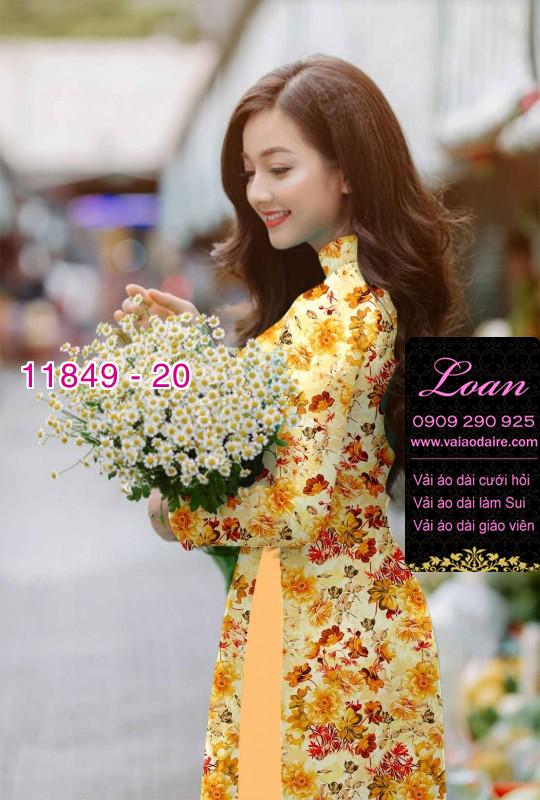 Vải áo dài hoa nhí