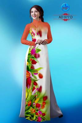 Vải áo dài hoa chạy dọc-DT 1185