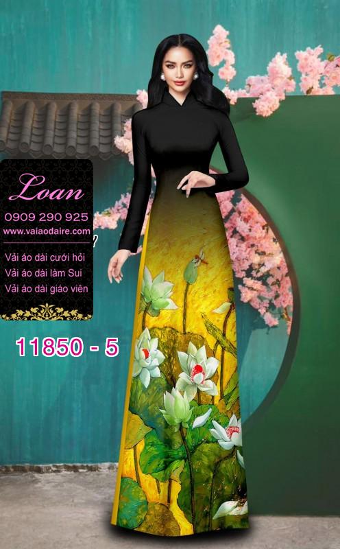 Vải áo dài hoa sen in 3D