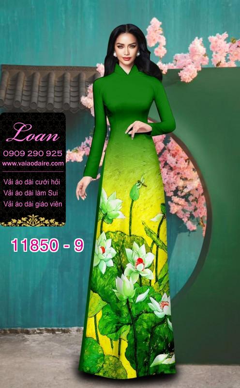 Vải áo dài hoa sen in 3D