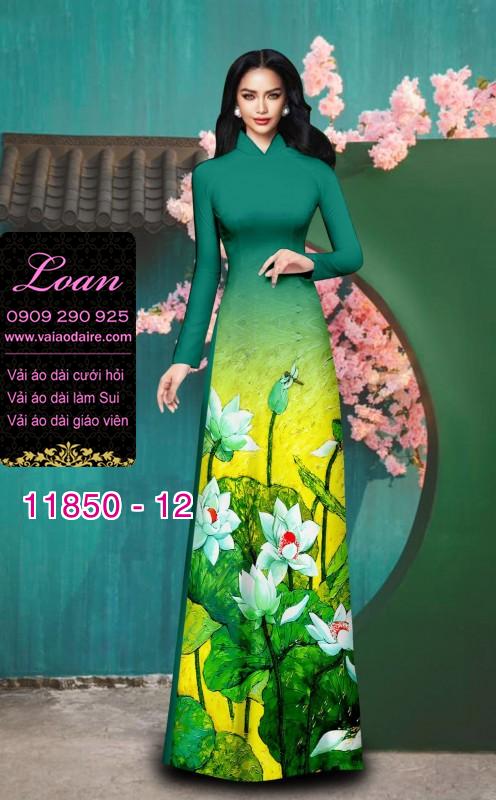 Vải áo dài hoa sen in 3D