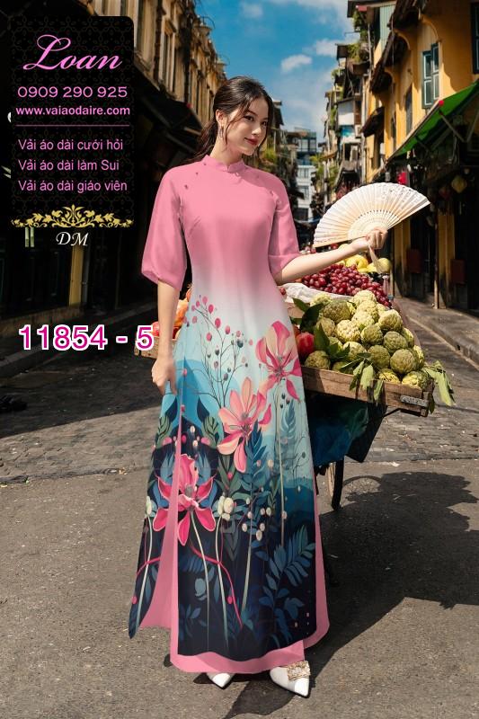 Vải áo dài hoa in 3D