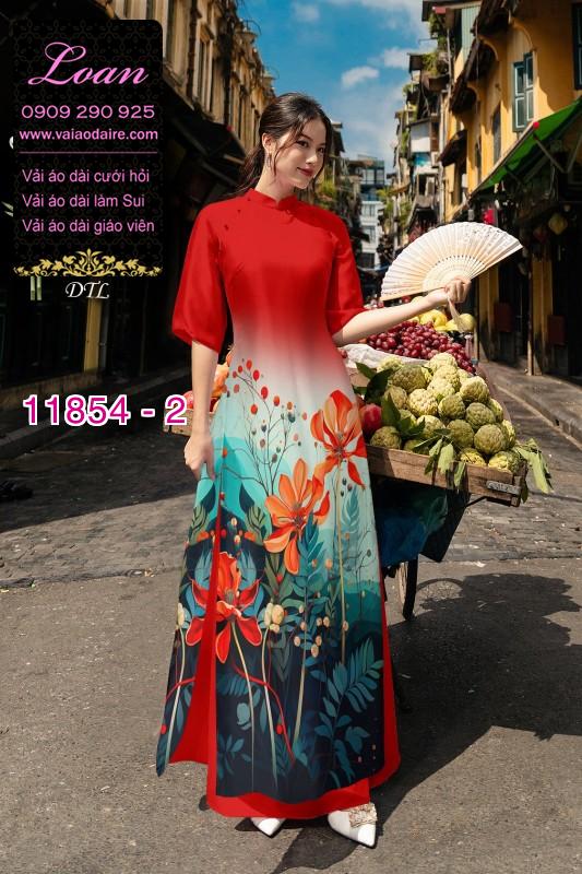 Vải áo dài hoa in 3D