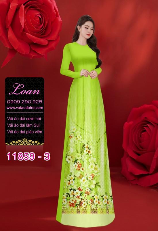 Vải áo dài hoa in 3D Vải áo dài hoa in 3D