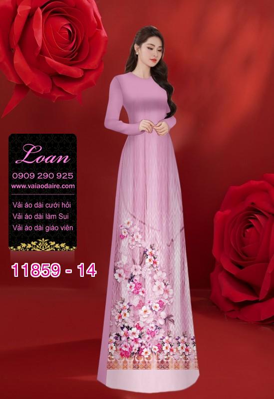 Vải áo dài hoa in 3D Vải áo dài hoa in 3D