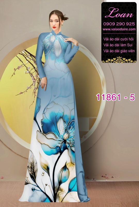 Vải áo dài hoa in 3D Vải áo dài hoa in 3D